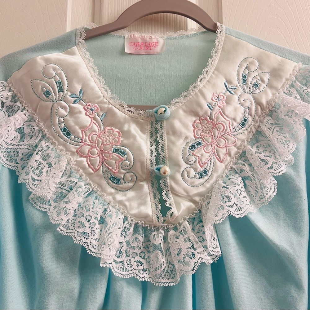 Sears VTG Nightgown Lace Yoke Cottagecore Retro Sleep Dress Vintage Loungewear - Picture 2 of 5